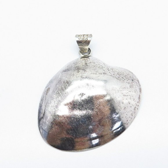 Handcrafted Silver Textured Necklace - Picture 4 of 5